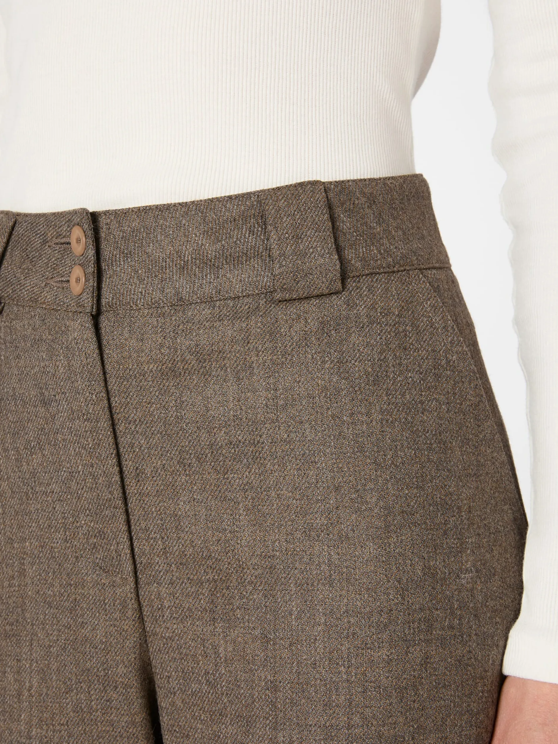 Manufactum Damenhose Schurwolle Braunmelange Clearance