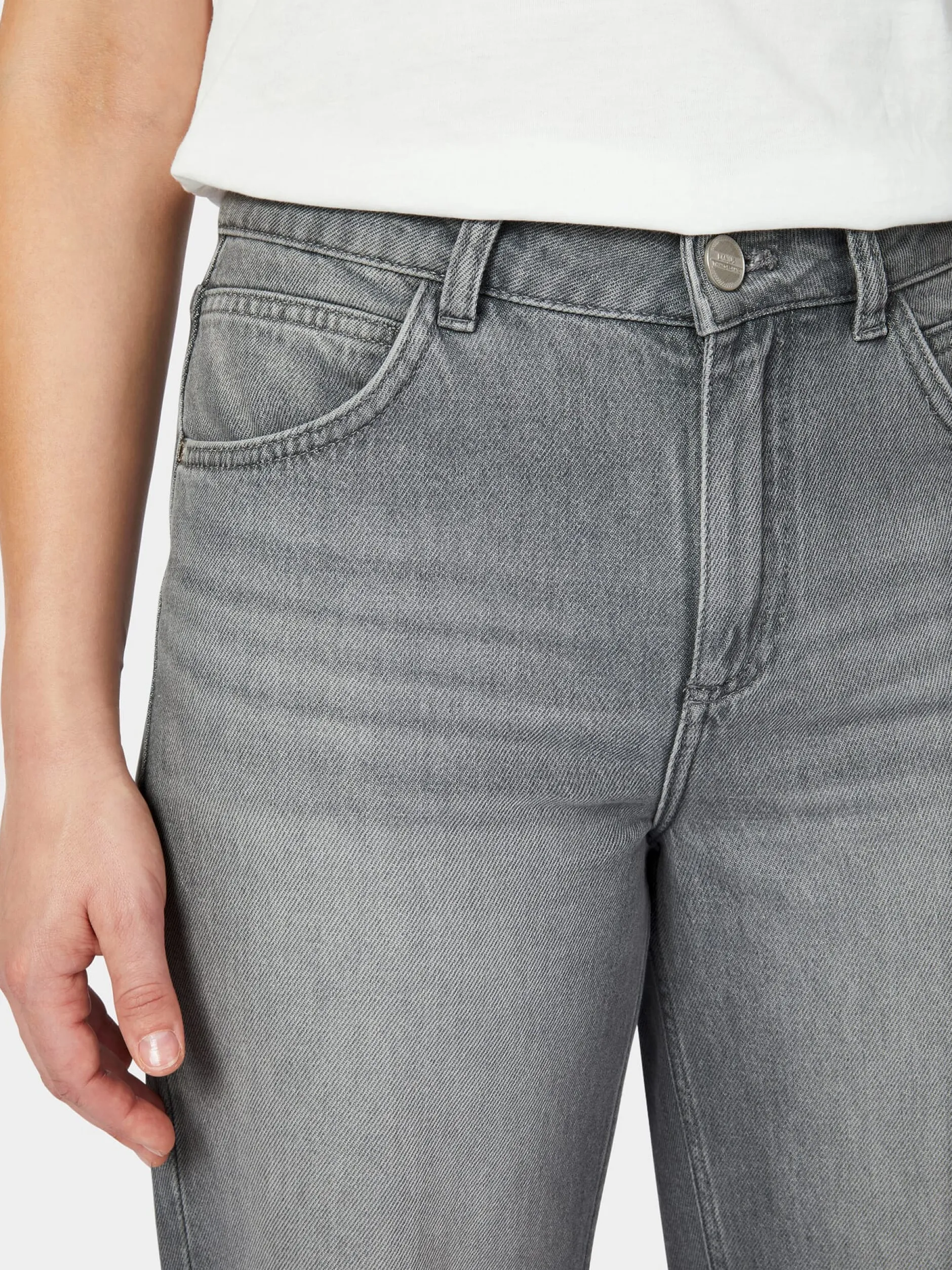 LANIUS Damenjeans Cropped Grau