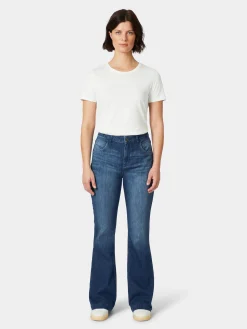 LANIUS Damenjeans Flared Mittelblau Discount