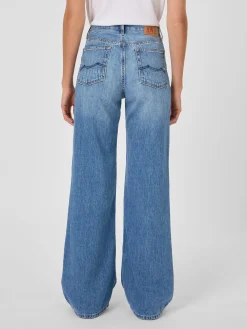 Kings of Indigo Damenjeans Flared Mittelblau Clearance