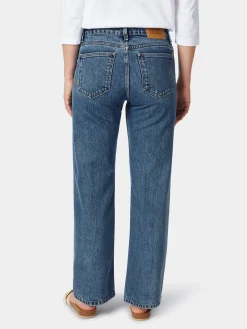 Mud Jeans Damenjeans gerades Bein Mittelblau Outlet