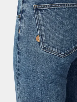 Mud Jeans Damenjeans gerades Bein Mittelblau Outlet