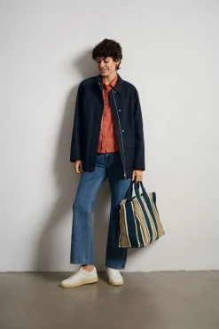 Mud Jeans Damenjeans gerades Bein Mittelblau Outlet