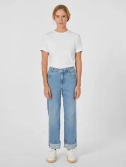 LANIUS Damenjeans mit Aufschlag Hellblau Sale