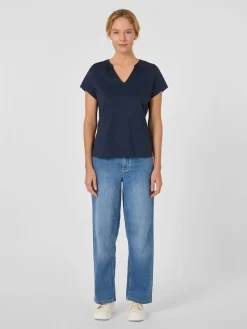 Alma ＆ Lovis Damen-Jerseybluse Dunkelblau New