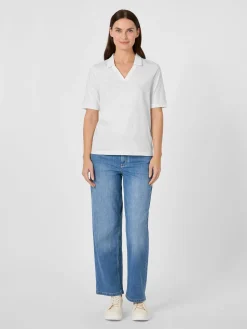 Alma ＆ Lovis Damen-Jerseypolo Weiß Online