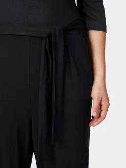 Alma ＆ Lovis Damen-Jumpsuit Piqué Schwarz