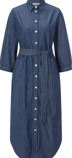 CARE BY ME Damenkleid Baumwolle Denimblau Discount
