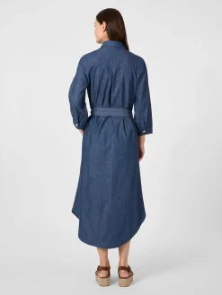 CARE BY ME Damenkleid Baumwolle Denimblau Discount
