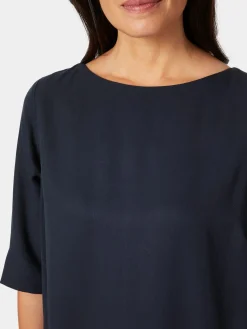 LANIUS Damenkleid Halbarm Dunkelblau