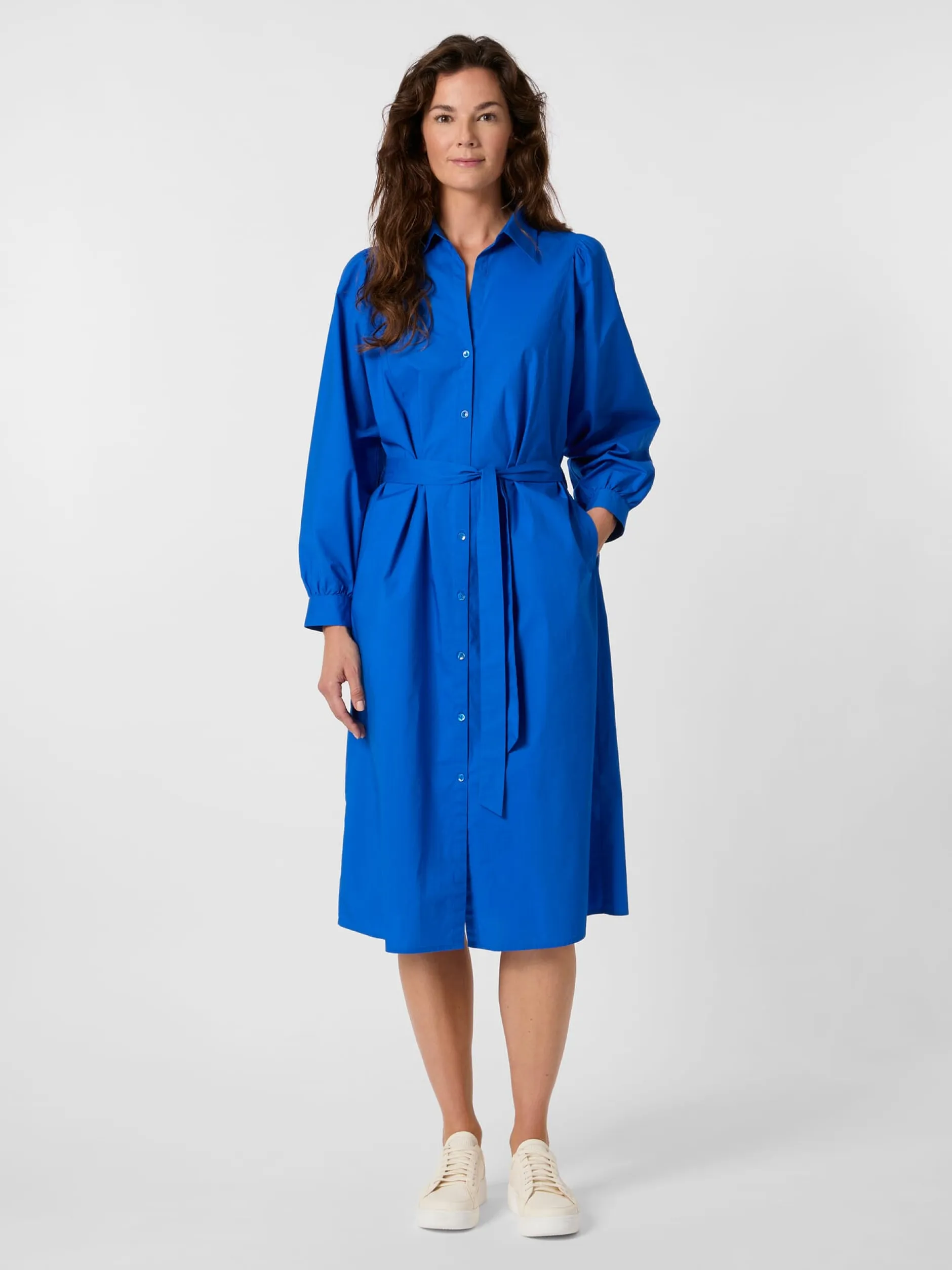 LANIUS Damenkleid mit Kräuseln Blau Clearance