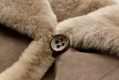 Wunderfell Damen-Lammfellmantel Hellbraun Clearance