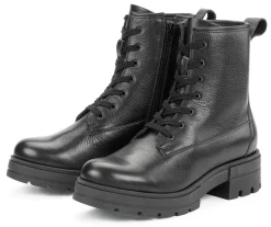 Werner Schuhe Damen-Lederboot Schwarz Discount