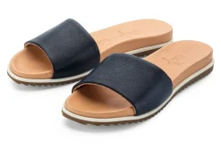 Werner Schuhe Damen-Lederpantolette Dunkelblau Best