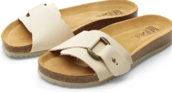 Grand Step Shoes Damen-Lederpantolette Creme Sale