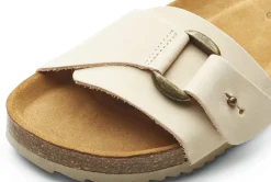 Grand Step Shoes Damen-Lederpantolette Creme Sale