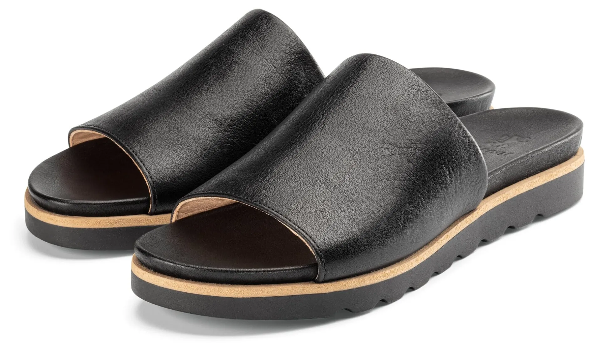 Werner Schuhe Damen-Lederpantolette Schwarz Clearance