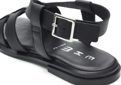 Ehm Damen-Ledersandale Schwarz Discount