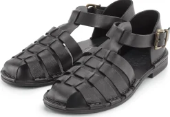 Punto Pigro Damen-Ledersandale Schwarz Outlet