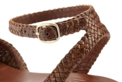 Allan K Damen-Ledersandale geflochten Braun Best