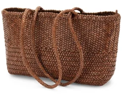 Allan K Damen-Ledershopper geflochten, Braun Best