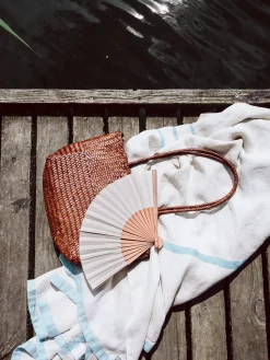 Allan K Damen-Ledershopper geflochten, Braun Best