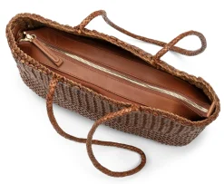 Allan K Damen-Ledershopper geflochten, Braun Best