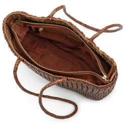 Allan K Damen-Ledershopper geflochten, Braun Best