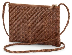 Allan K Damen-Ledertasche geflochten Braun Discount