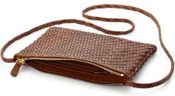 Allan K Damen-Ledertasche geflochten Braun Discount