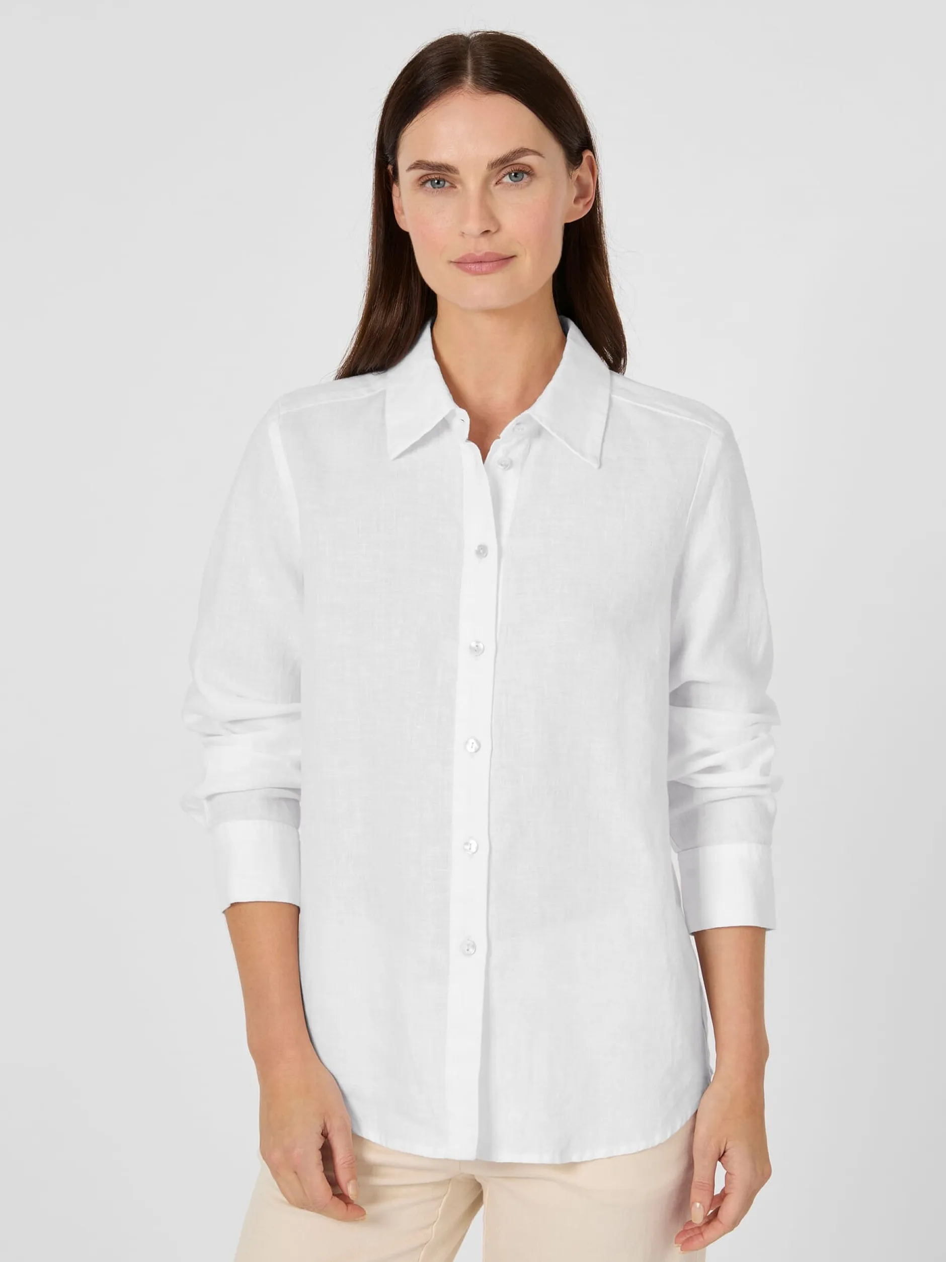 LANIUS Damen-Leinenbluse Weiß Sale