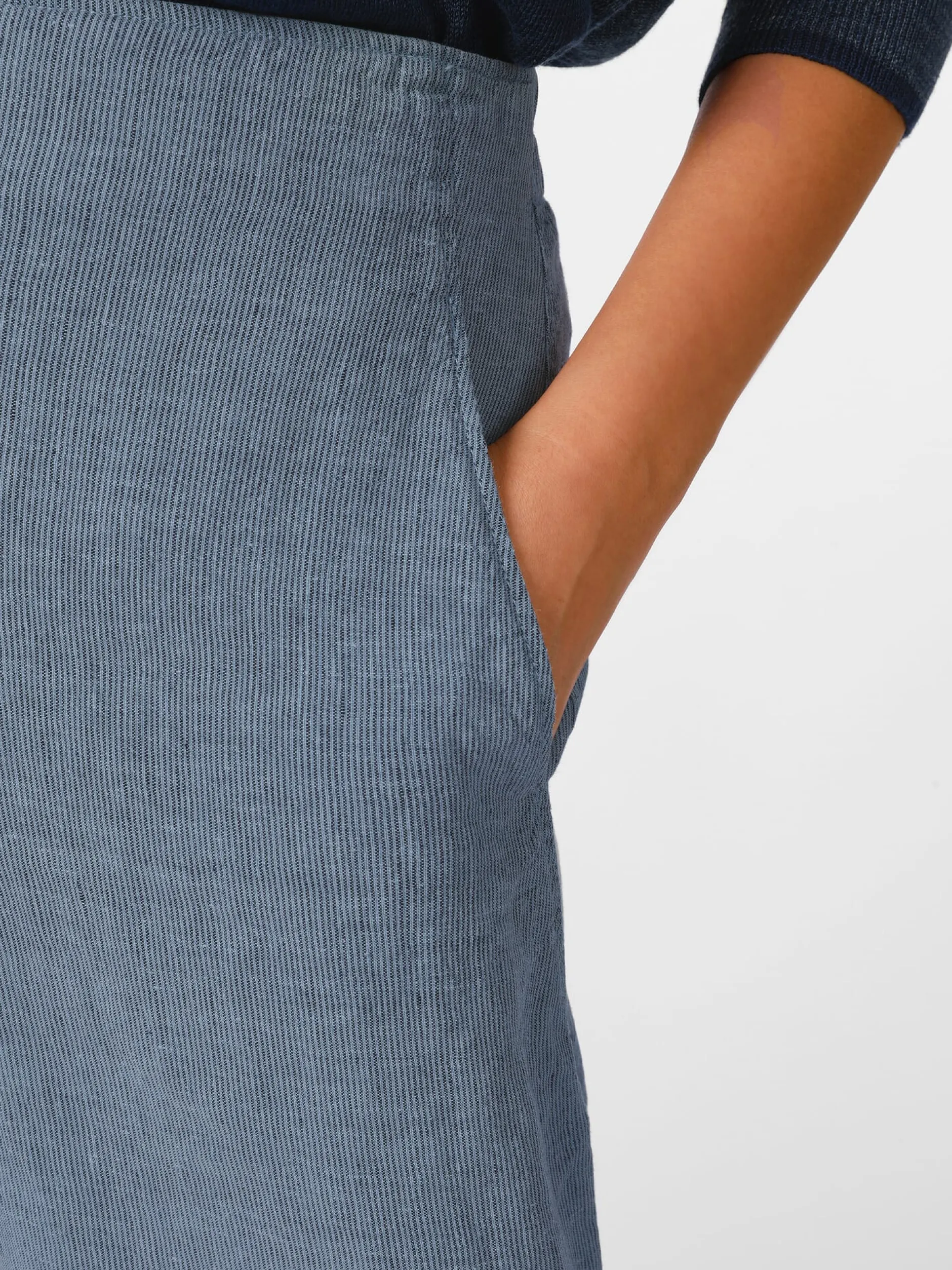 Oska Damen-Leinenhose Mittelblau