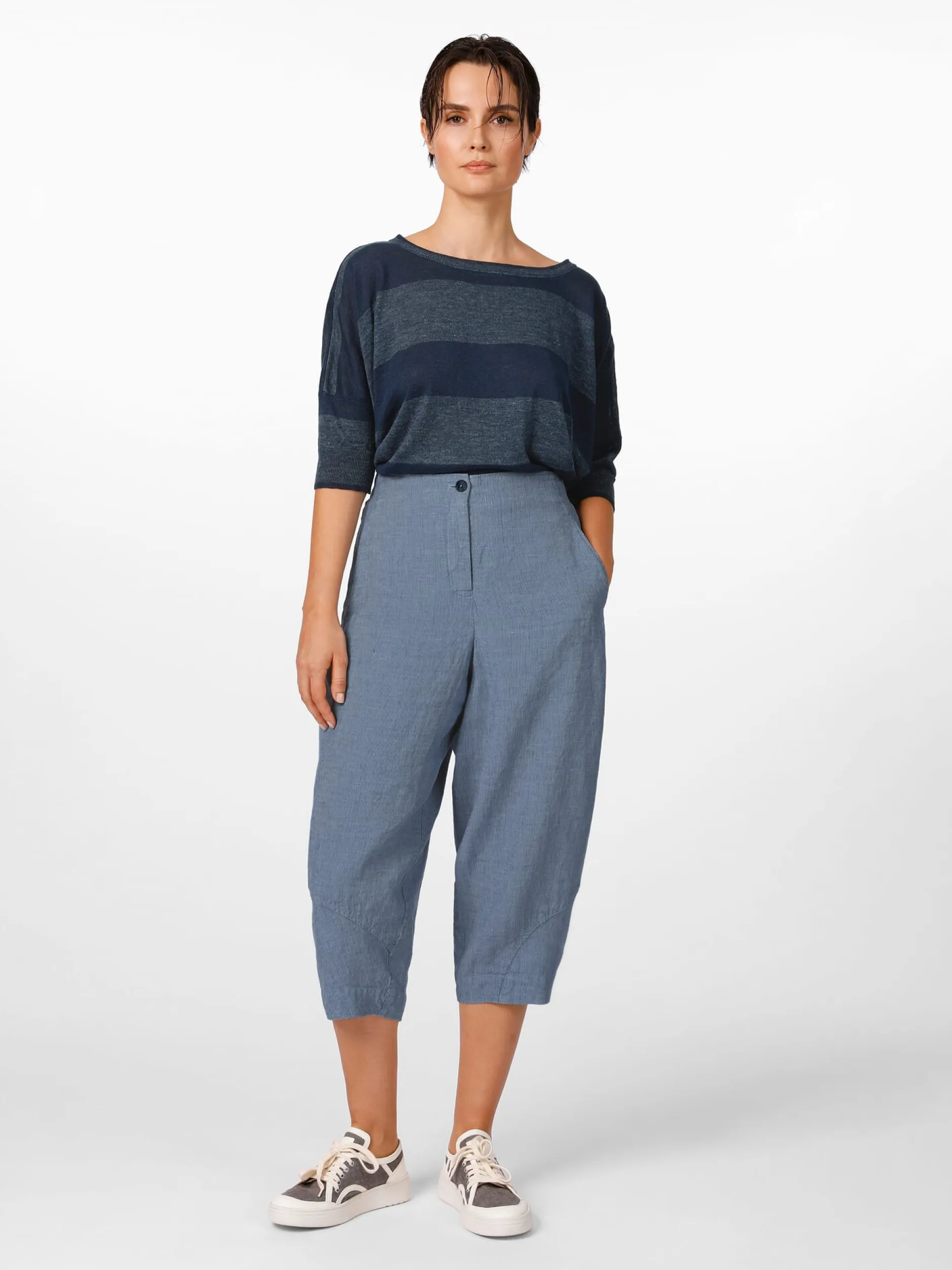 Oska Damen-Leinenhose Mittelblau