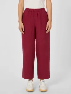 Alma ＆ Lovis Damen-Leinenhose Weinrot New