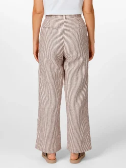 Knowledge Cotton Apparel Damen-Leinenhose gestreift Sale