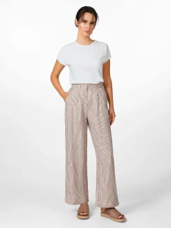 Knowledge Cotton Apparel Damen-Leinenhose gestreift Sale