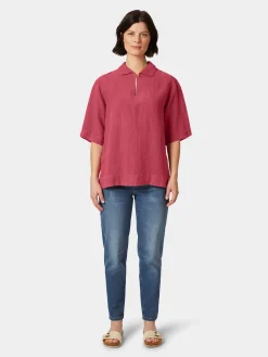 Armor lux Damen-Leinenschlupfbluse Rot Outlet