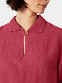 Armor lux Damen-Leinenschlupfbluse Rot Outlet