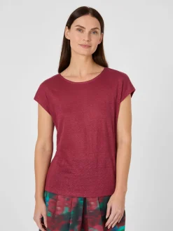 Alma ＆ Lovis Damen-Leinenshirt Weinrot Outlet
