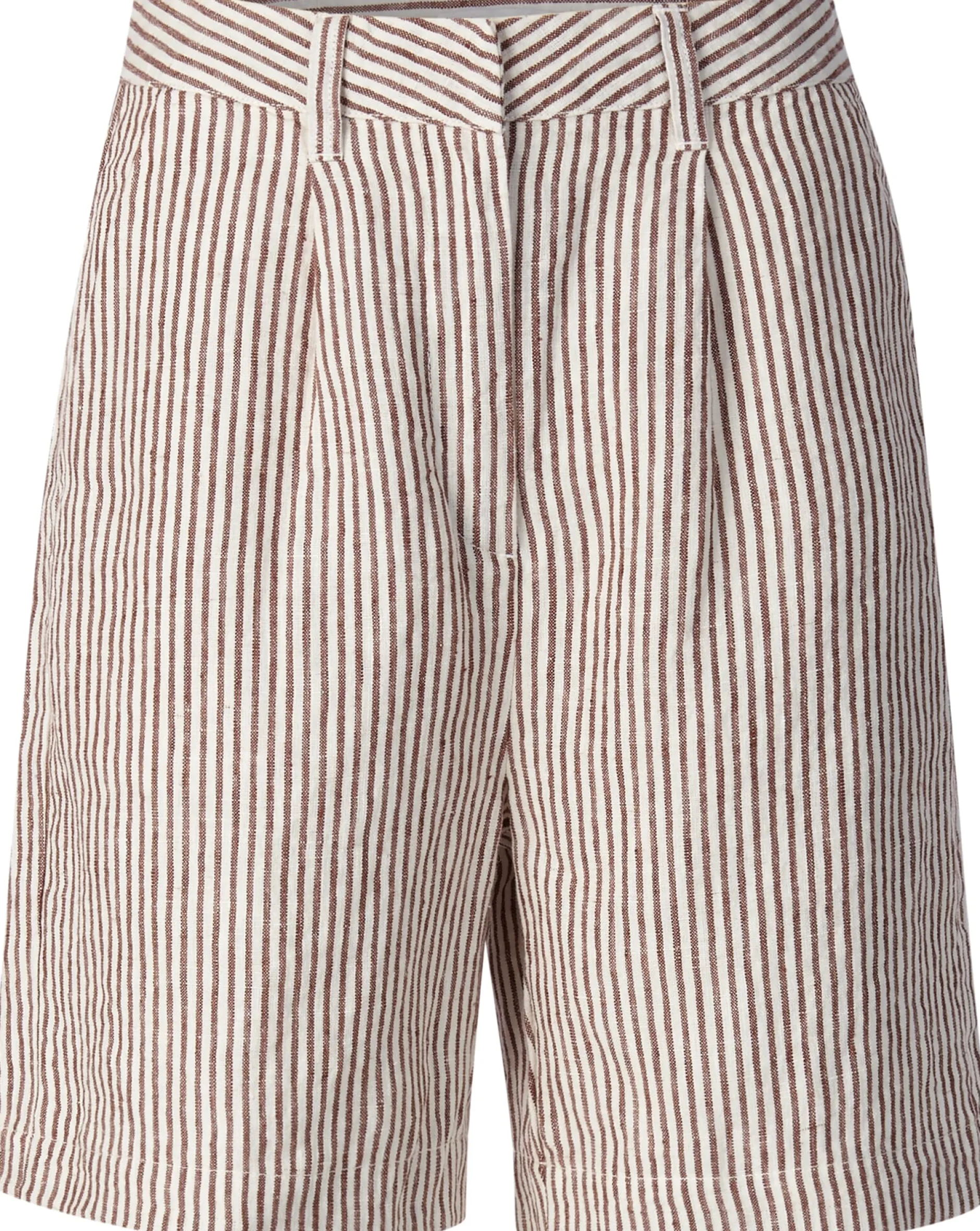 Knowledge Cotton Apparel Damen-Leinenshorts gestreift Online