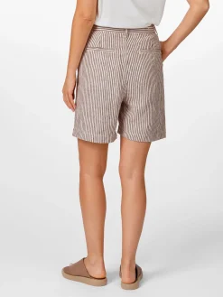 Knowledge Cotton Apparel Damen-Leinenshorts gestreift Online