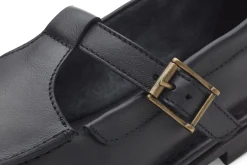 Punto Pigro Damen-Loafer mit Riemen Schwarz Hot