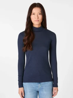 Alma ＆ Lovis Damen-Longsleeve meliert Dunkelblau Outlet