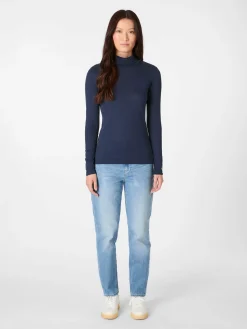 Alma ＆ Lovis Damen-Longsleeve meliert Dunkelblau Outlet