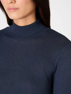 Alma ＆ Lovis Damen-Longsleeve meliert Dunkelblau Outlet