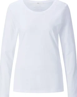 LANIUS Damen-Longsleeve Rundhals Weiß New
