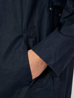 LangerChen Damenmantel Leinen Dunkelblau Best