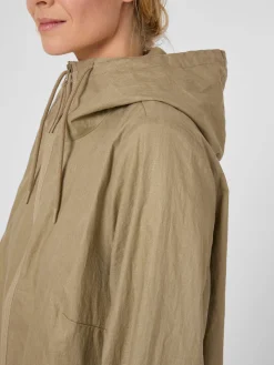 LangerChen Damenmantel Leinen mit Kapuze Sale