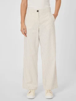 LANIUS Damen-Marlenehose Nadelstreifen Weiß