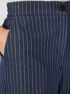 LANIUS Damen-Marlenehose Nadelstreifen Navy Outlet